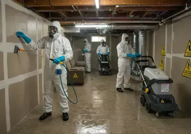 Basement Moisture Removal and Structural Drying process in Tujunga, CA